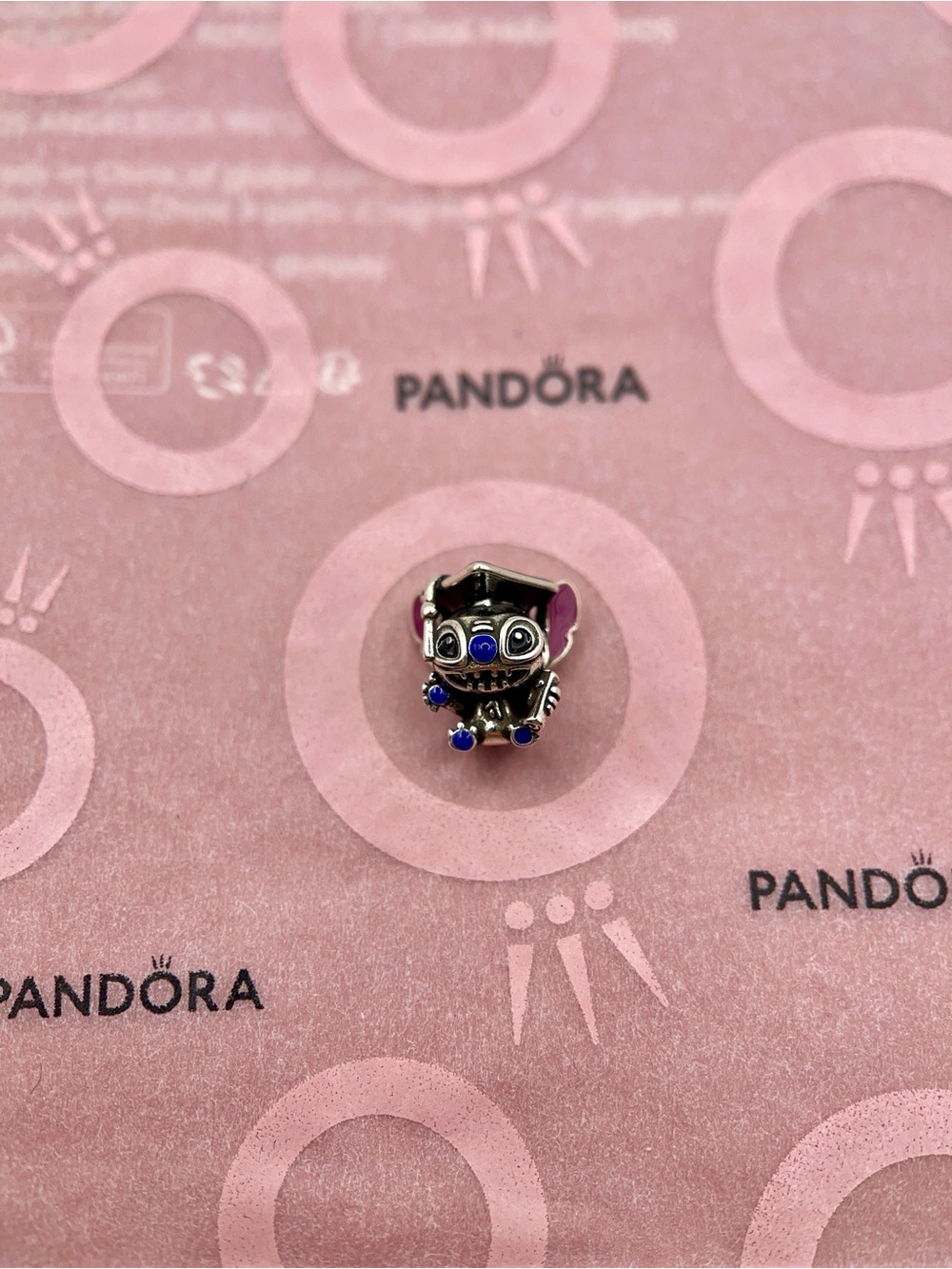 Pandora Disney Stitch Graduation Cap 2025 Proud Sterling Silver Charm 793789C01